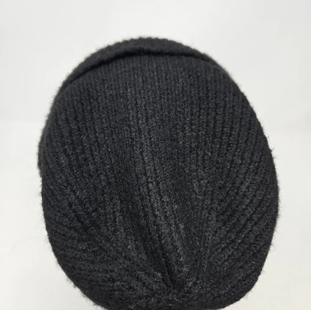 VINCE CAMUTO WINTER BEANIE BUNDLE SET OF 2 BLACK KNIT GREY CHUNKY HAT WOMEN OS